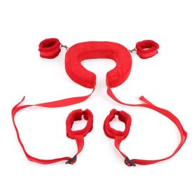 1 Set; BDSM Bed Restraints Kit; Wrist Leg Restraint System; Hand & Ankle Cuffs Bed Restraints Sex Bondage; Position Support Sling; Adjustable - Red