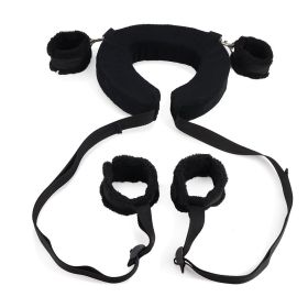 1 Set; BDSM Bed Restraints Kit; Wrist Leg Restraint System; Hand & Ankle Cuffs Bed Restraints Sex Bondage; Position Support Sling; Adjustable - Black