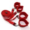 1 Set Of BDSMS Bed Restraints Kit; Wrist Leg Restraint System Hand & Ankle Cuff Bed Restraints Sex Bondage Position Support Sling Sex Play - Red - B