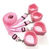 1 Set Of BDSMS Bed Restraints Kit; Wrist Leg Restraint System Hand & Ankle Cuff Bed Restraints Sex Bondage Position Support Sling Sex Play - Pink - B