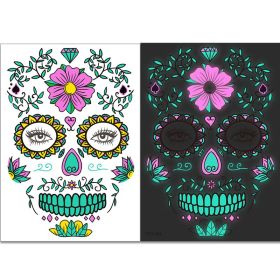 4 Sheets Halloween Temporary Tattoos Glow In Dark, Waterproof Tattoo Stickers - Q4