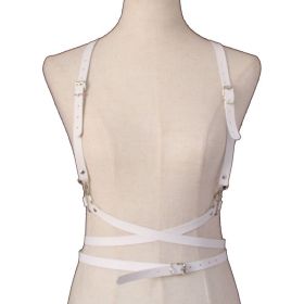 2022 Fashion Trend Women Men Gothic Handmade PU Leather Harness Belts Body Bondage Waist Straps Punk Rock Stylish Accessories - N013-White
