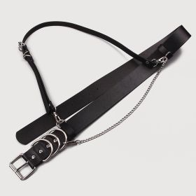 Fashion Trend Women Gothic PU Leather Harness Belts Body Bondage Waist Straps Punk Rock Stylish Accessories Lady Party Belt Gift - Black