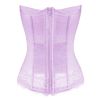 Women's Boned Corset Top Lingerie Bridal Underbust Low Back Waist Belt, Purple - Default