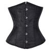 Women's Lace Up Boned Lingerie Bridal Underbust Corset Top Low Back, Black - Default