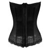Women's Boned Lingerie Bridal Underbust Corset Top Low Back, Black - Default