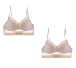 Backless Bra Invisible Bralette Thin Lace Wedding Bras Low Back Underwear Push Up Brassiere Women Seamless Lingerie Sexy BH Top - XL - Skin 2PC
