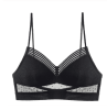 Backless Bra Invisible Bralette Thin Lace Wedding Bras Low Back Underwear Push Up Brassiere Women Seamless Lingerie Sexy BH Top - M - Black