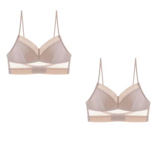 Backless Bra Invisible Bralette Thin Lace Wedding Bras Low Back Underwear Push Up Brassiere Women Seamless Lingerie Sexy BH Top - M - Skin 2PC