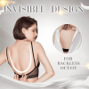 Backless Bra Invisible Bralette Thin Lace Wedding Bras Low Back Underwear Push Up Brassiere Women Seamless Lingerie Sexy BH Top - XL - White and Black