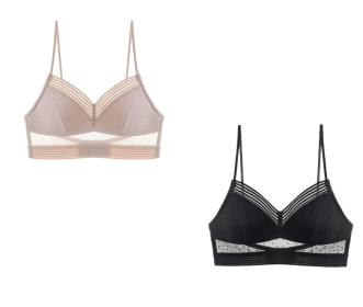 Backless Bra Invisible Bralette Thin Lace Wedding Bras Low Back Underwear Push Up Brassiere Women Seamless Lingerie Sexy BH Top - S - Skin and Black