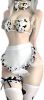 Womens Anime Cow Cosplay Bikini Lolita Kawaii Bra and Panty Set Japanese Underwear White Stocking - Milk Set-3 - One-Size