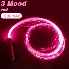 Disco Dance Whip Party 360¬∞ Swivel LED Fiber Optic Whip Rechargeable Fiber Dancing Whips Glowing Light Sparkle Flow Toys Music - CN - red