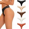 Women's Underwear Seamless Thongs, 5 Pack No Show Thong - 5PCS - M