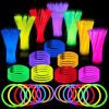 100 Pcs Glow Sticks Bulk 8" Bracelets Necklaces, Christmas, Football Party - 100pcs