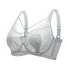 Plus Size Madam Bras Lace Sheer Unpadds Bra See Through Sexy Lingerie Underwear - Silver - 38/85