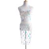 Women's Sequin Bra Dress Set Body Chain - blue and silver