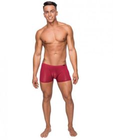 Seamless Sleek Shorts Sheer Pouch Red XL - TCN-MP006-RD-X0