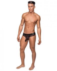 Hoser Stretch Mesh Thong Black S/M - TCN-MP462236-BK-SM