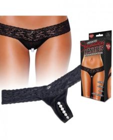 Hustler Stimulating Panties Pearl Beads Black S/M - TCN-HVP02-BK-SM