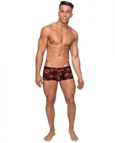Mini Shorts Sheer Lips Black XL - MP145232BKXL