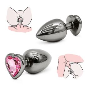 Heart Shaped Base With Jewelry Birth Stone -Anal-Play Rose Red 3PC Heart Shaped Rose Red Base With Jewelry Birth Stone Butt-Anal-Play Adult Sex Toys -
