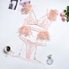 High End Quality Popular Complex Craft Metal Chain Lace Feather Lace Eyelash Underwear Four Piece Set Five Piece Set - S - Pink