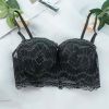 Bra Women Plump Girls Thin Push Up Underwear Breast Holding Adjustable Sports Bra - 75C - Black