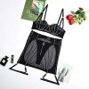 Comfortable Mesh Sexy See Through Diamond Decorations Sexy Lingerie Three Piece Set - S - Black