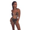 Women's Sequin Bra Dress Set Body Chain - blue and silver
