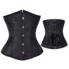 Women's Lace Up Boned Lingerie Bridal Underbust Corset Top Low Back, Black - Default