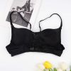 Comfortable Underwear Beautiful Back Front Buckle Adjustable Shoulder Strap Sexy Temptation Bra - 70B - Black