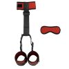 Soft Plush Collar and Handcuffs Set for Couples Sensual Play and Bondage Kit - BLACK