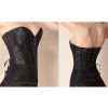 Women Wedding Corset Dress Lace Boned Corset Lace-Up Overbust Bustier Lingerie, Black - Default