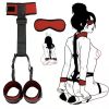 Soft Plush Collar and Handcuffs Set for Couples Sensual Play and Bondage Kit - BLACK