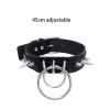 Harajuku Chocker Sexy Heart Lock Key Rivets Black Goth Punk Chokers Gothic Choker Necklace for Women Hip Hop Bondage Cosplay - cn0416p01