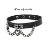 Harajuku Chocker Sexy Heart Lock Key Rivets Black Goth Punk Chokers Gothic Choker Necklace for Women Hip Hop Bondage Cosplay - cn0409p01