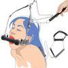 Bondage Silicone Dog Bone Ball Gag,Leash Chain Attached,Puppy Play Mouth Stuffed Stick Restraint Gag Slave Roleplay Sex Toy - 2