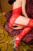 Blancho SE-112-RED Sexy Seductive French Lace Floral Embroidery Cami Body Stocking - Red - Medium - SE-112-RED