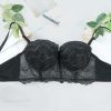 Bra Women Plump Girls Thin Push Up Underwear Breast Holding Adjustable Sports Bra - 75C - Black