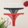 Sexy Underwear Women Fishnet Low Waist Adjustable Pant Belt Comfortable See through Lady Sexy T Back - S - Black