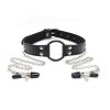 Bondage Silicone Dog Bone Ball Gag,Leash Chain Attached,Puppy Play Mouth Stuffed Stick Restraint Gag Slave Roleplay Sex Toy - 2