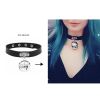 Harajuku Chocker Sexy Heart Lock Key Rivets Black Goth Punk Chokers Gothic Choker Necklace for Women Hip Hop Bondage Cosplay - cn0427p01