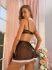 Lace Mesh Stitching Design Perspective Sexy Maid Uniform Sexy Suit - S - Black