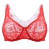 Plus Size Madam Bras Lace Sheer Unpadds Bra See Through Sexy Lingerie Underwear - Beige - 40/90