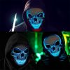 Halloween Mask LED Light up Costumes Scary Mask for Party Supplies - blue