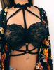 Fashion sexy lace underwear tops Europe and America wild bra women - Black - L