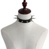 Sexy Punk Egirl Choker Collar Sky Blue Leather Necklaces Women Bondage Cosplay Goth Spike Choker Belt Jewelry Emo Harajuku Gifts - Blue