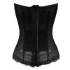 Women's Boned Lingerie Bridal Underbust Corset Top Low Back, Black - Default