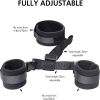 Soft Plush Collar and Handcuffs Set for Couples Sensual Play and Bondage Kit - BLACK